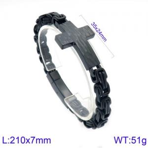 Stainless Steel Black-plating Bracelet - KB122385-KFC