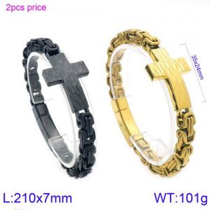 Stainless Steel Gold-plating Bracelet - KB122386-KFC