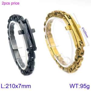 Stainless Steel Gold-plating Bracelet - KB122391-KFC