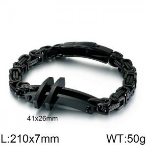 Stainless Steel Black-plating Bracelet - KB122422-KFC