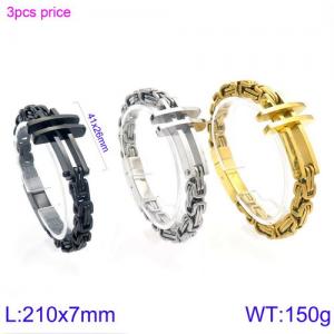 Stainless Steel Gold-plating Bracelet - KB122423-KFC