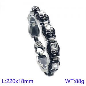 Stainless Skull Bracelet - KB122865-BDJX