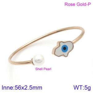 Stainless Steel Rose Gold-plating Bangle - KB122997-K