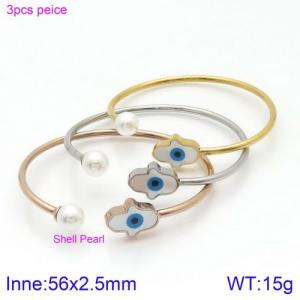 Stainless Steel Rose Gold-plating Bangle - KB122999-K