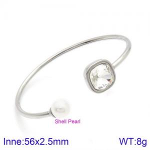 Stainless Steel Stone Bangle - KB123006-K