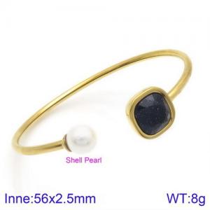 Stainless Steel Stone Bangle - KB123009-K