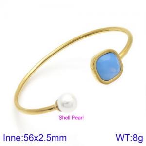 Stainless Steel Stone Bangle - KB123013-K