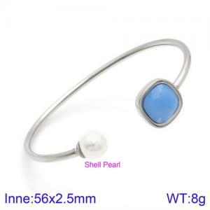 Stainless Steel Stone Bangle - KB123014-K