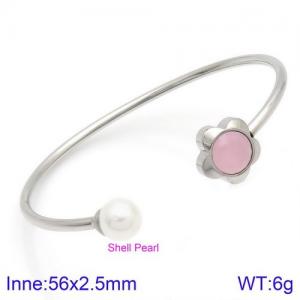 Stainless Steel Stone Bangle - KB123080-K