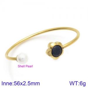 Stainless Steel Stone Bangle - KB123085-K