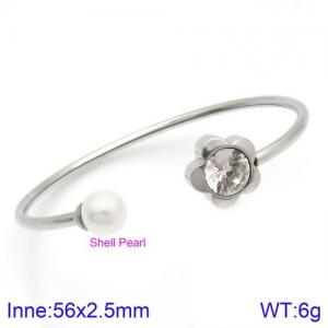 Stainless Steel Stone Bangle - KB123088-K