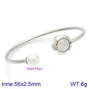 Stainless Steel Stone Bangle - KB123092-K