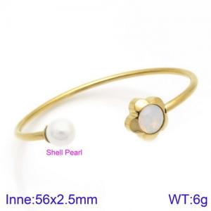 Stainless Steel Stone Bangle - KB123093-K