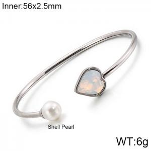 Stainless Steel Stone Bangle - KB123108-K