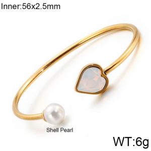 Stainless Steel Stone Bangle - KB123109-K