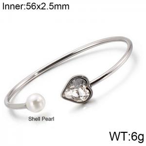 Stainless Steel Stone Bangle - KB123112-K