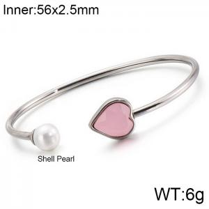 Stainless Steel Stone Bangle - KB123116-K