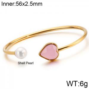 Stainless Steel Stone Bangle - KB123117-K