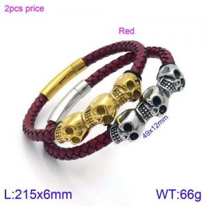 Stainless Skull Bracelet - KB123279-KFC