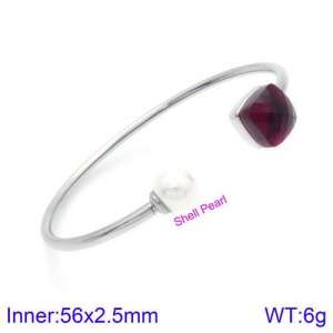 Stainless Steel Stone Bangle - KB123441-K