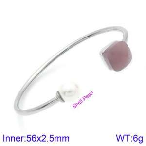 Stainless Steel Stone Bangle - KB123454-K