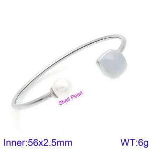 Stainless Steel Stone Bangle - KB123499-K