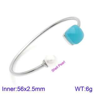 Stainless Steel Stone Bangle - KB123518-K