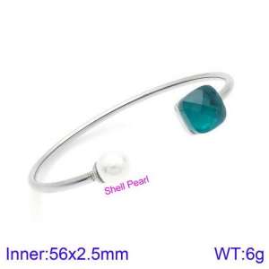 Stainless Steel Stone Bangle - KB123521-K