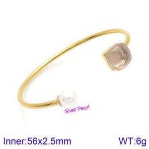 Stainless Steel Stone Bangle - KB123533-K