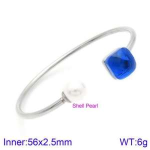 Stainless Steel Stone Bangle - KB123558-K