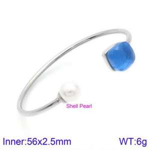 Stainless Steel Stone Bangle - KB123561-K