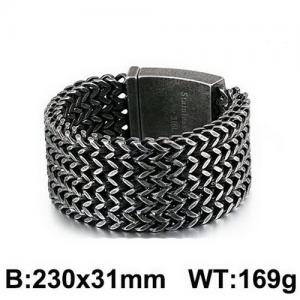 Bold square fish scale bracelet with front and back chains, buckles, oxidized men's bracelet - KB123912-JX