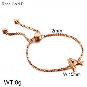 Stainless Steel Rose Gold-plating Bracelet - KB123942-KFC