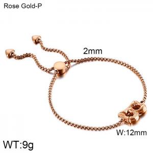 Stainless Steel Rose Gold-plating Bracelet - KB123943-KFC