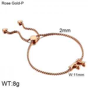 Stainless Steel Rose Gold-plating Bracelet - KB123947-KFC