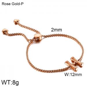 Stainless Steel Rose Gold-plating Bracelet - KB123949-KFC