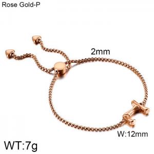 Stainless Steel Rose Gold-plating Bracelet - KB123951-KFC