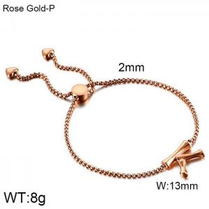Stainless Steel Rose Gold-plating Bracelet - KB123952-KFC