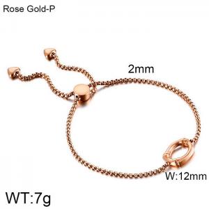 Stainless Steel Rose Gold-plating Bracelet - KB123956-KFC