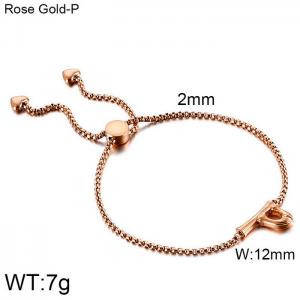 Stainless Steel Rose Gold-plating Bracelet - KB123957-KFC