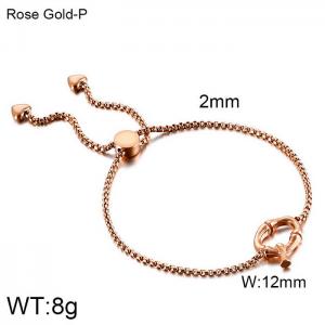 Stainless Steel Rose Gold-plating Bracelet - KB123958-KFC