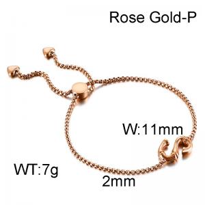 Stainless Steel Rose Gold-plating Bracelet - KB123960-KFC