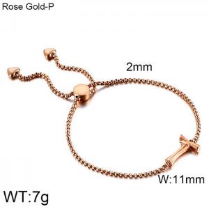 Stainless Steel Rose Gold-plating Bracelet - KB123961-KFC
