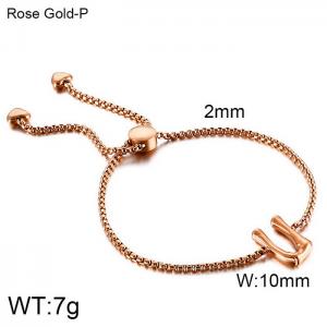 Stainless Steel Rose Gold-plating Bracelet - KB123962-KFC