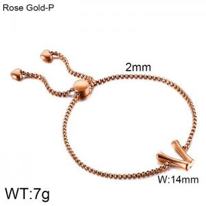Stainless Steel Rose Gold-plating Bracelet - KB123963-KFC