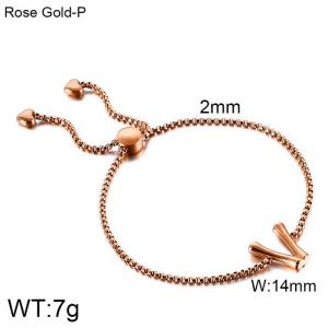 Stainless Steel Rose Gold-plating Bracelet - KB123963-KFC