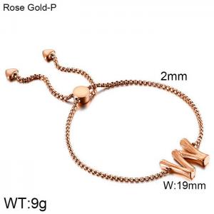 Stainless Steel Rose Gold-plating Bracelet - KB123964-KFC