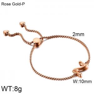 Stainless Steel Rose Gold-plating Bracelet - KB123967-KFC