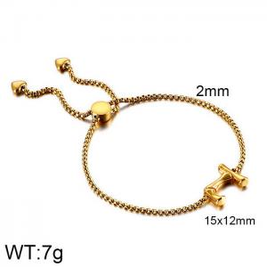 Stainless Steel Gold-plating Bracelet - KB123977-KFC