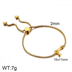 Stainless Steel Gold-plating Bracelet - KB123979-KFC
